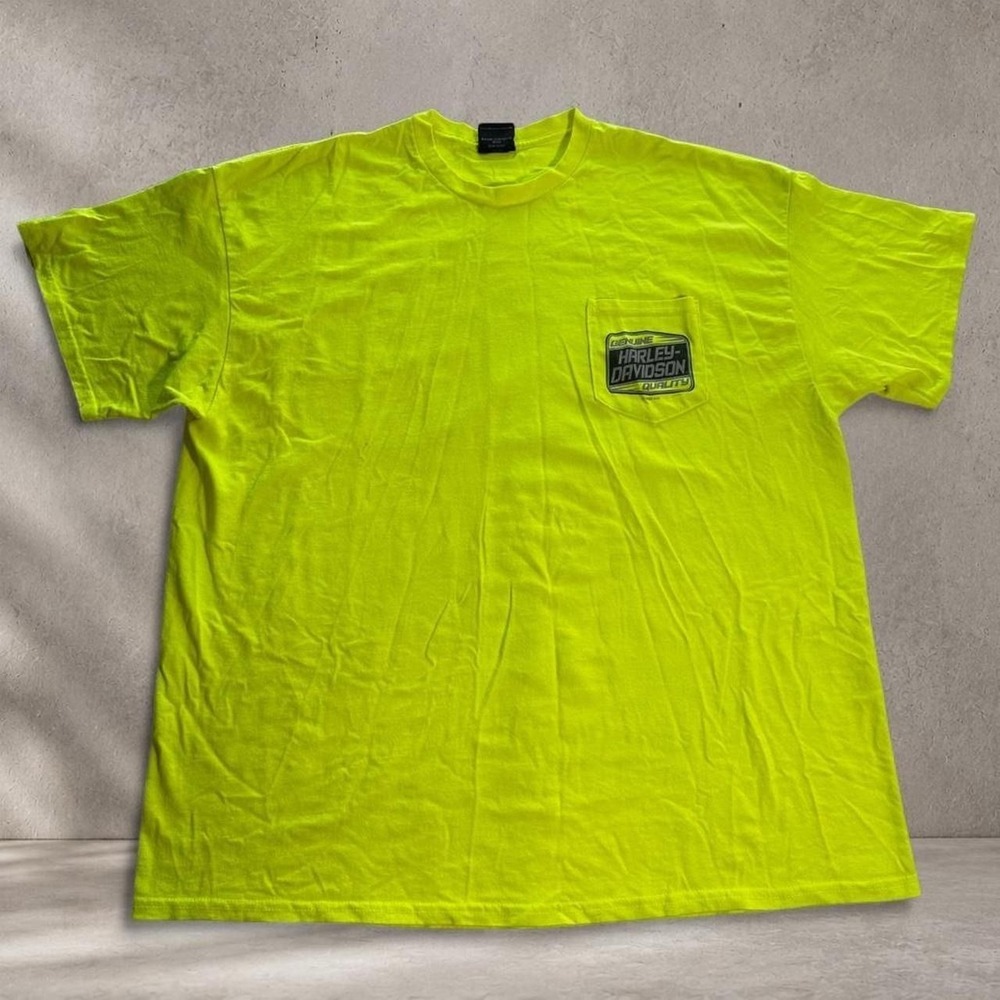 Harley Davidson high-visibility neon colorway t-shirt with back graphics